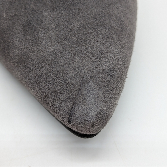 Cole Haan grey leather rhinestone accent point toe heel 8.5 - Picture 7 of 12